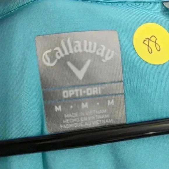 Callaway Golf Bluish Plaid Golf SHORT SLEEVE POLO SHIRT Medium Opti-Dri - Picture 3 of 9